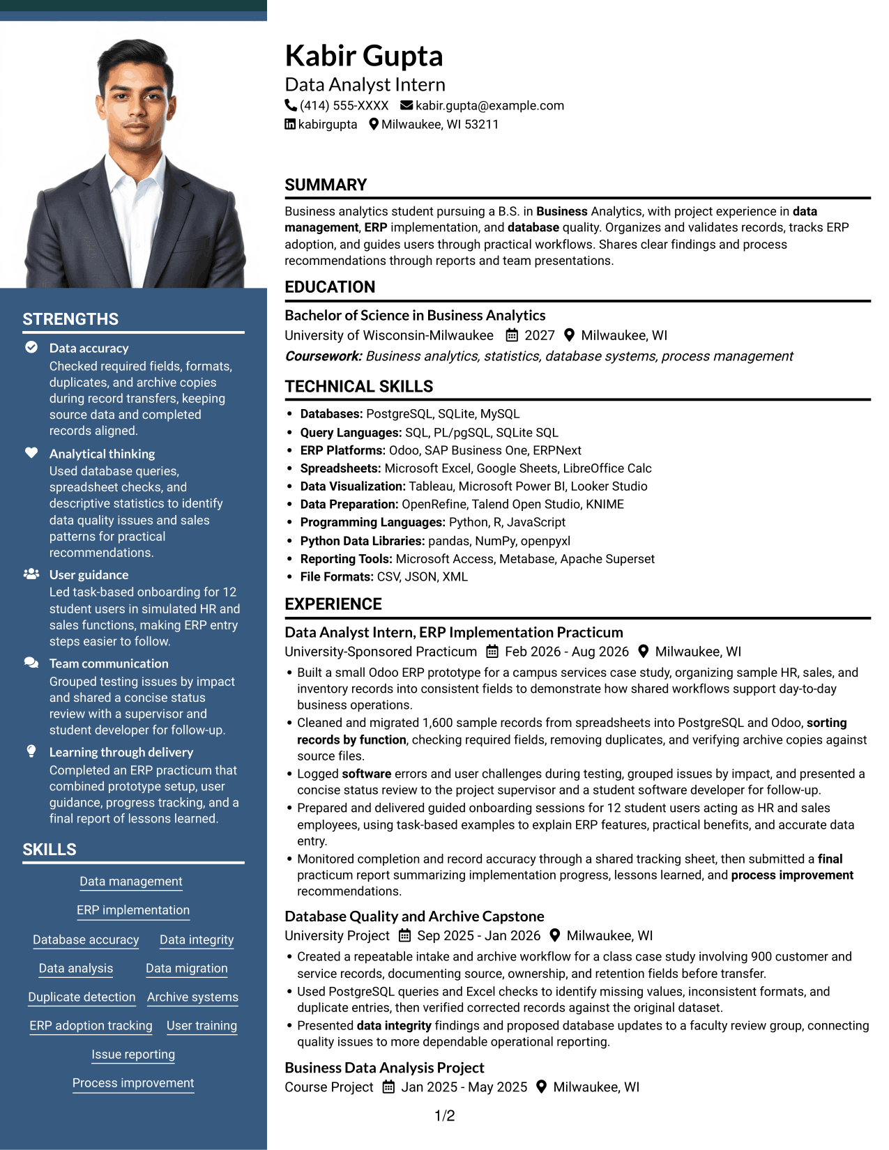 Resume example — page 1