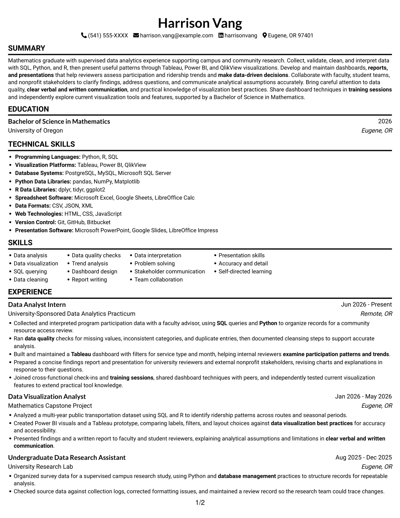 Resume example — page 1