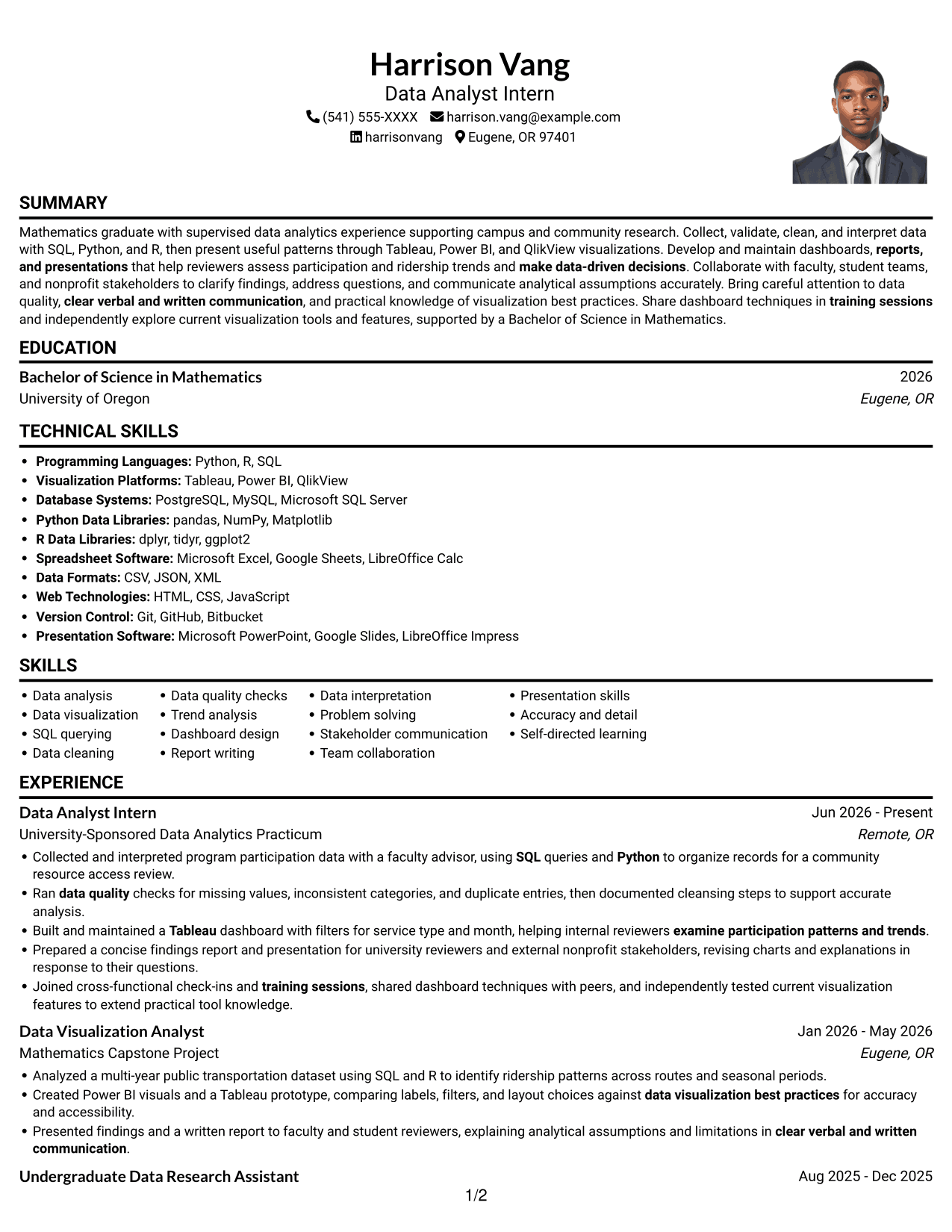 Resume example — page 1
