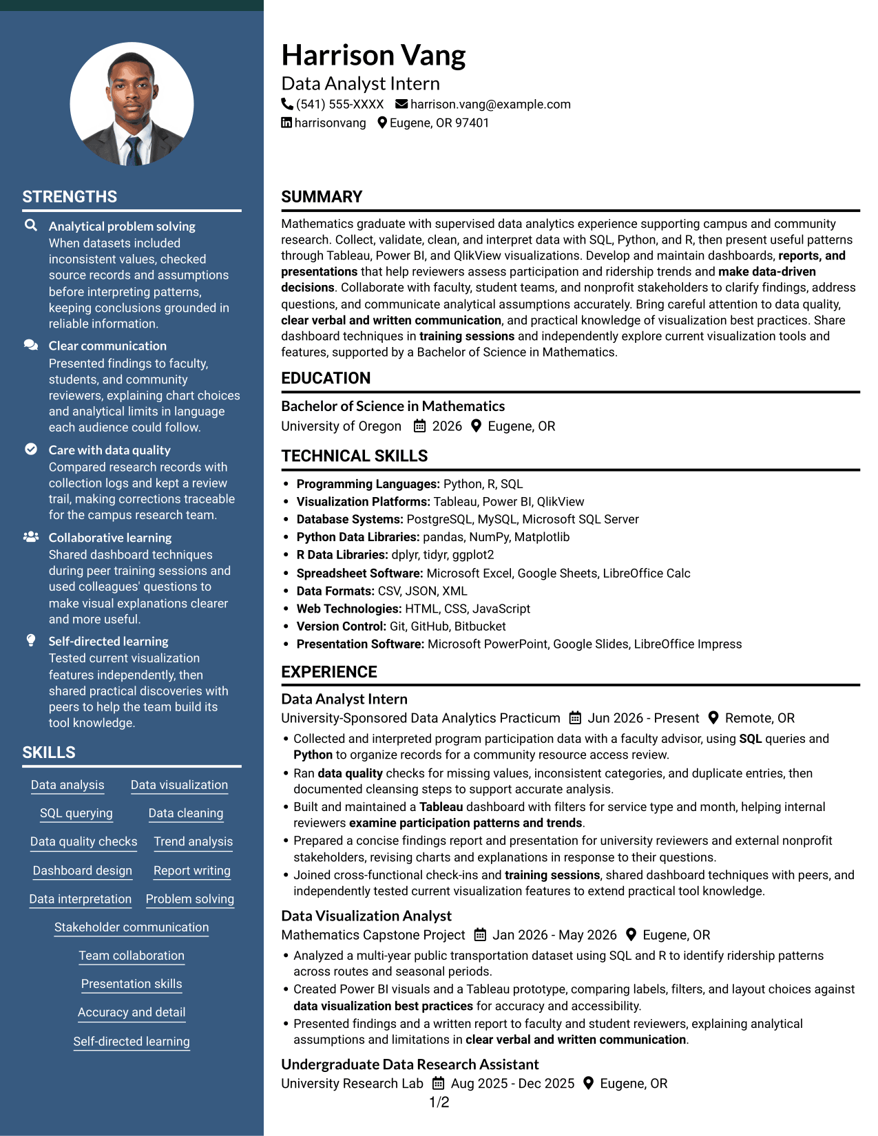 Resume example — page 1