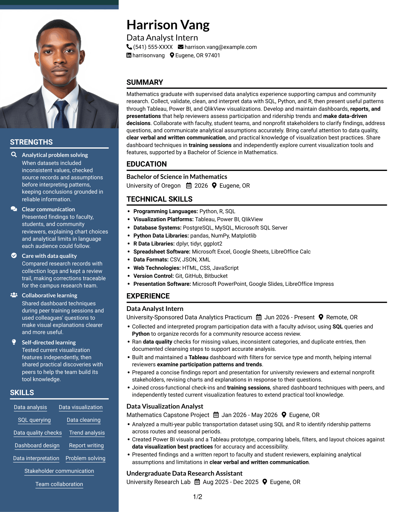 Resume example — page 1