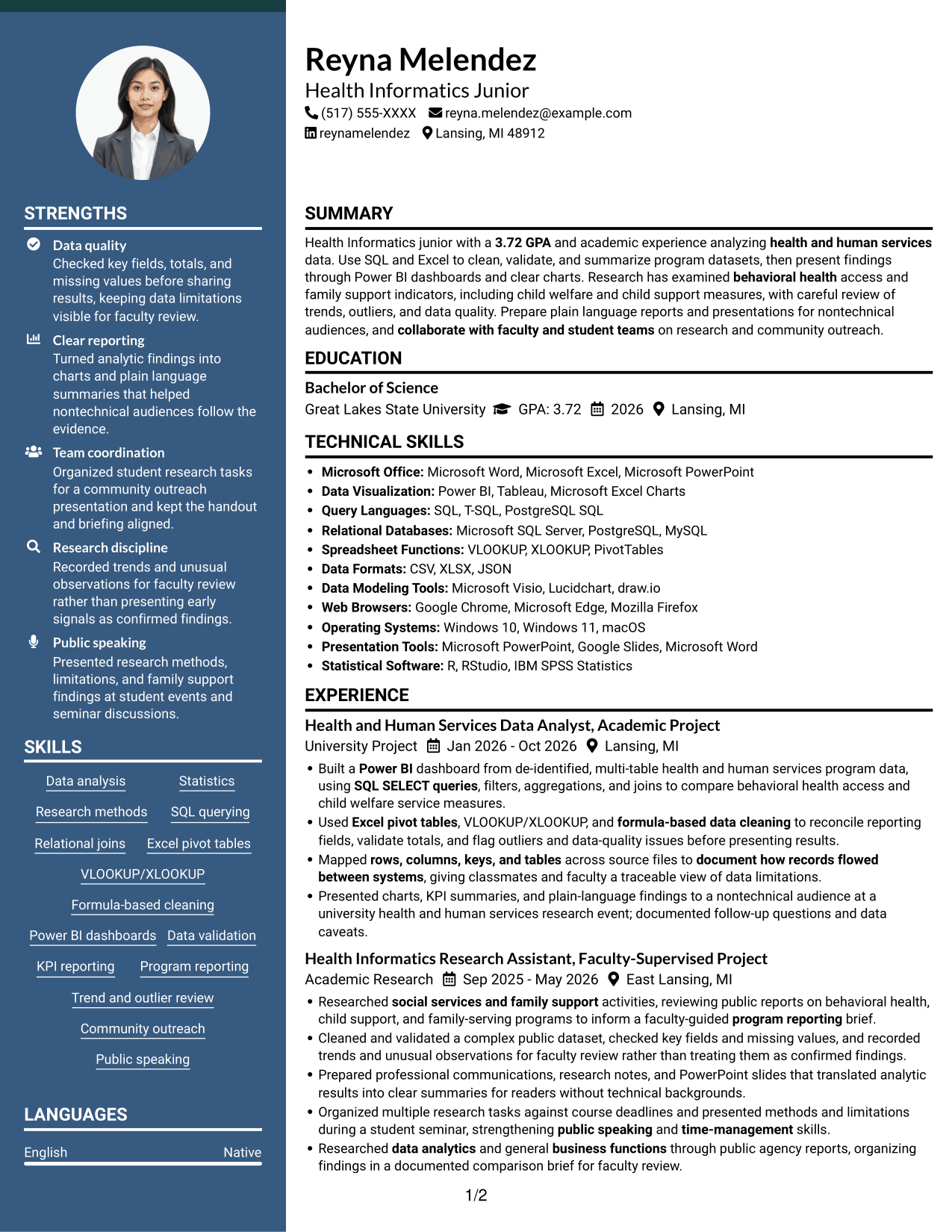 Resume example — page 1