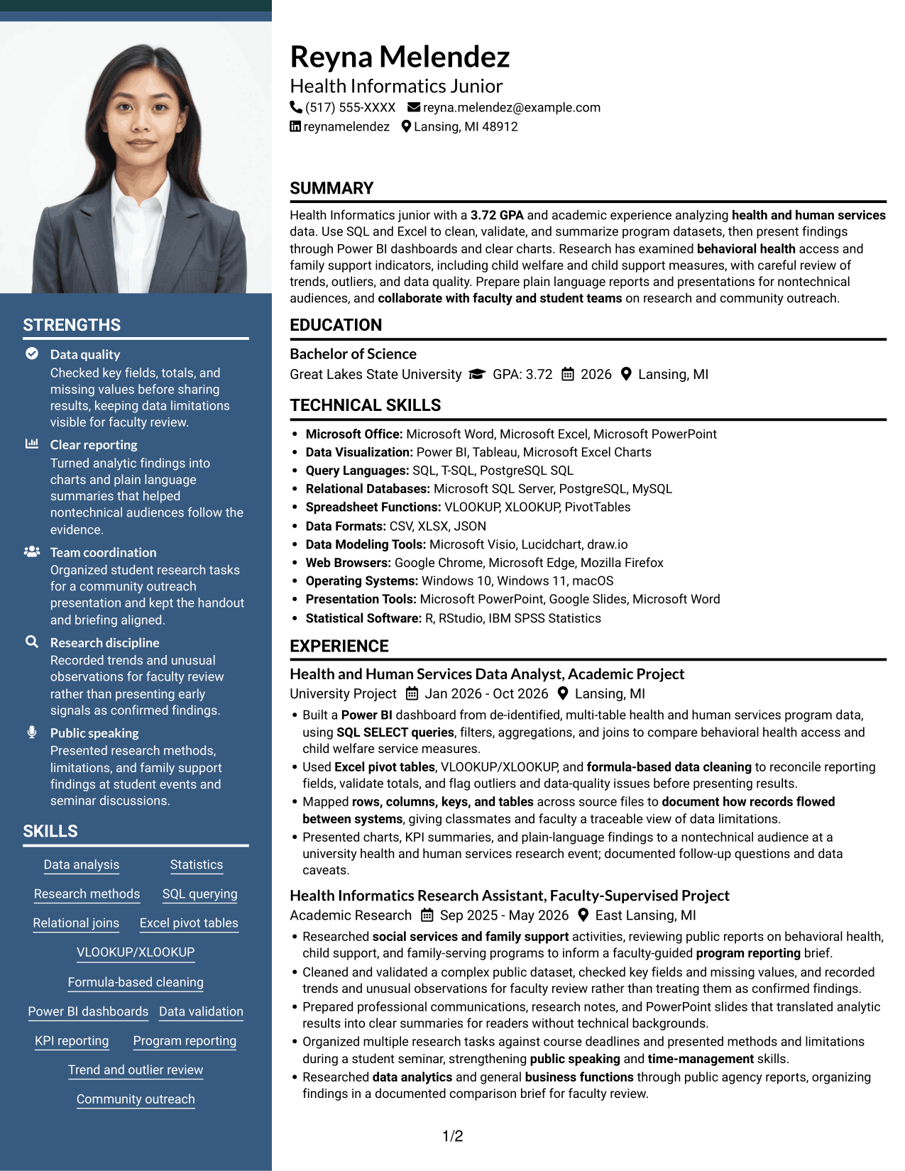 Resume example — page 1