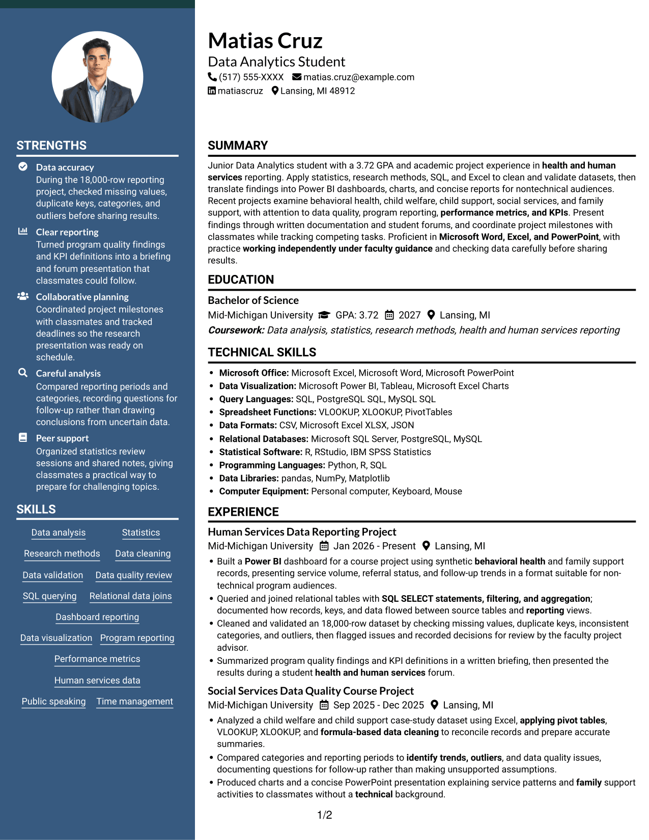 Resume example — page 1