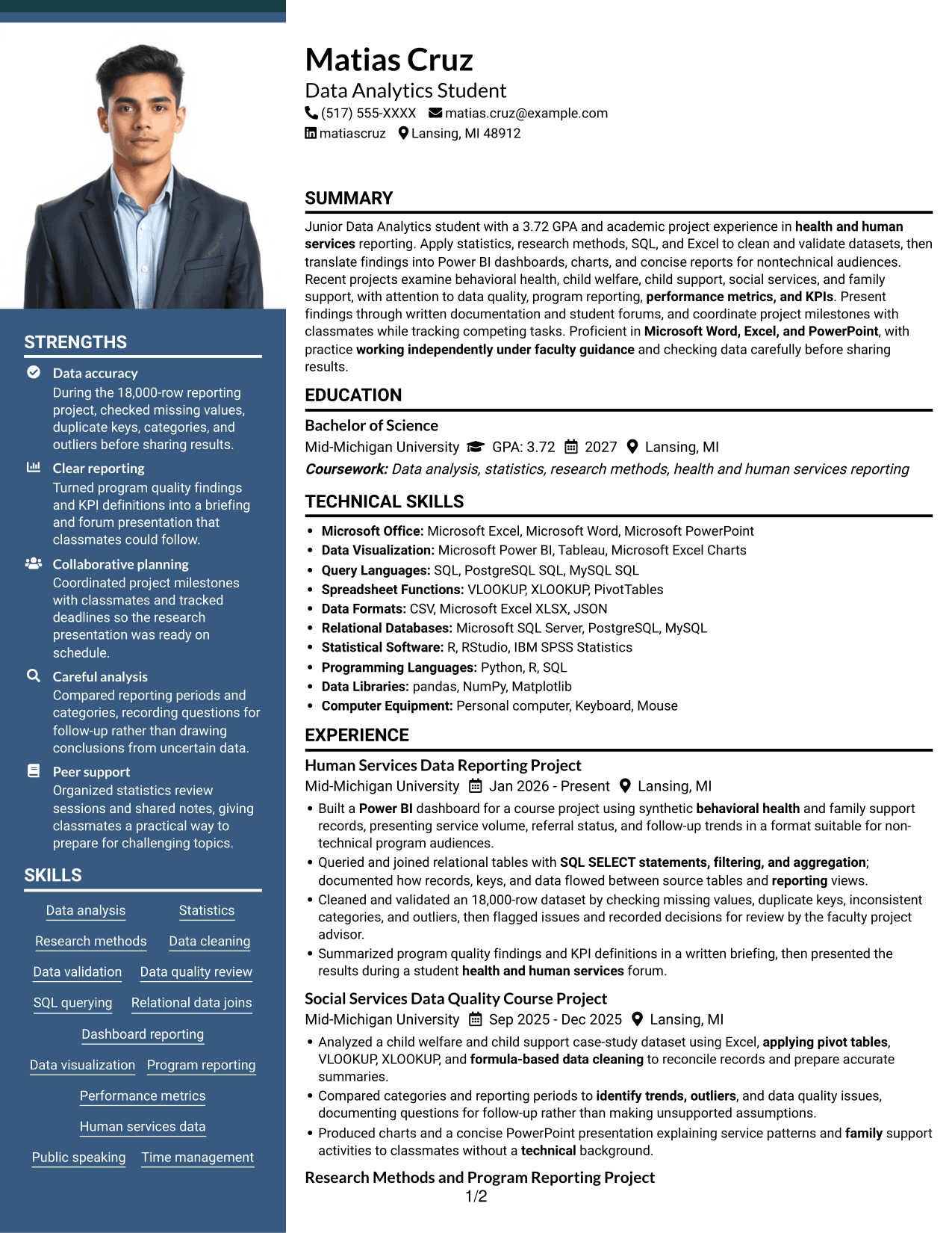 Resume example — page 1