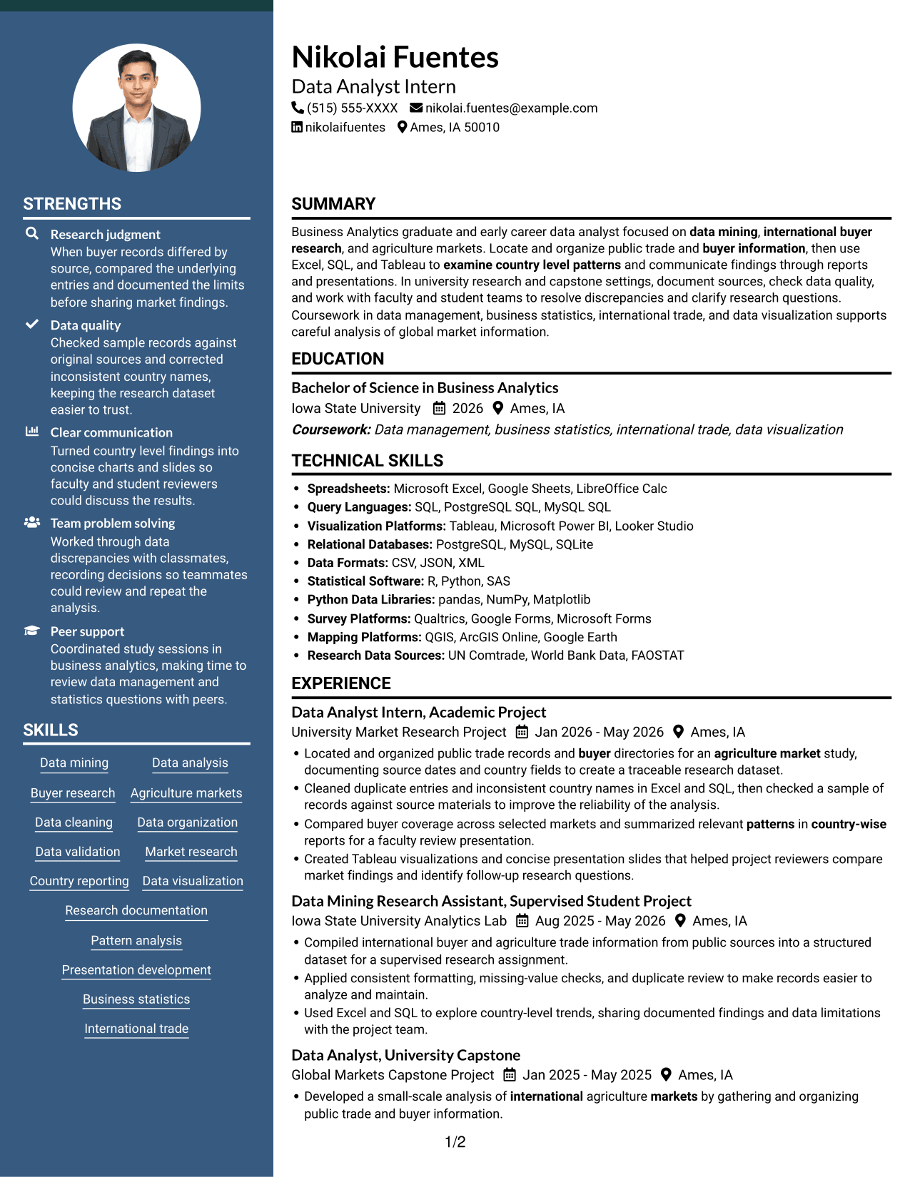 Resume example — page 1