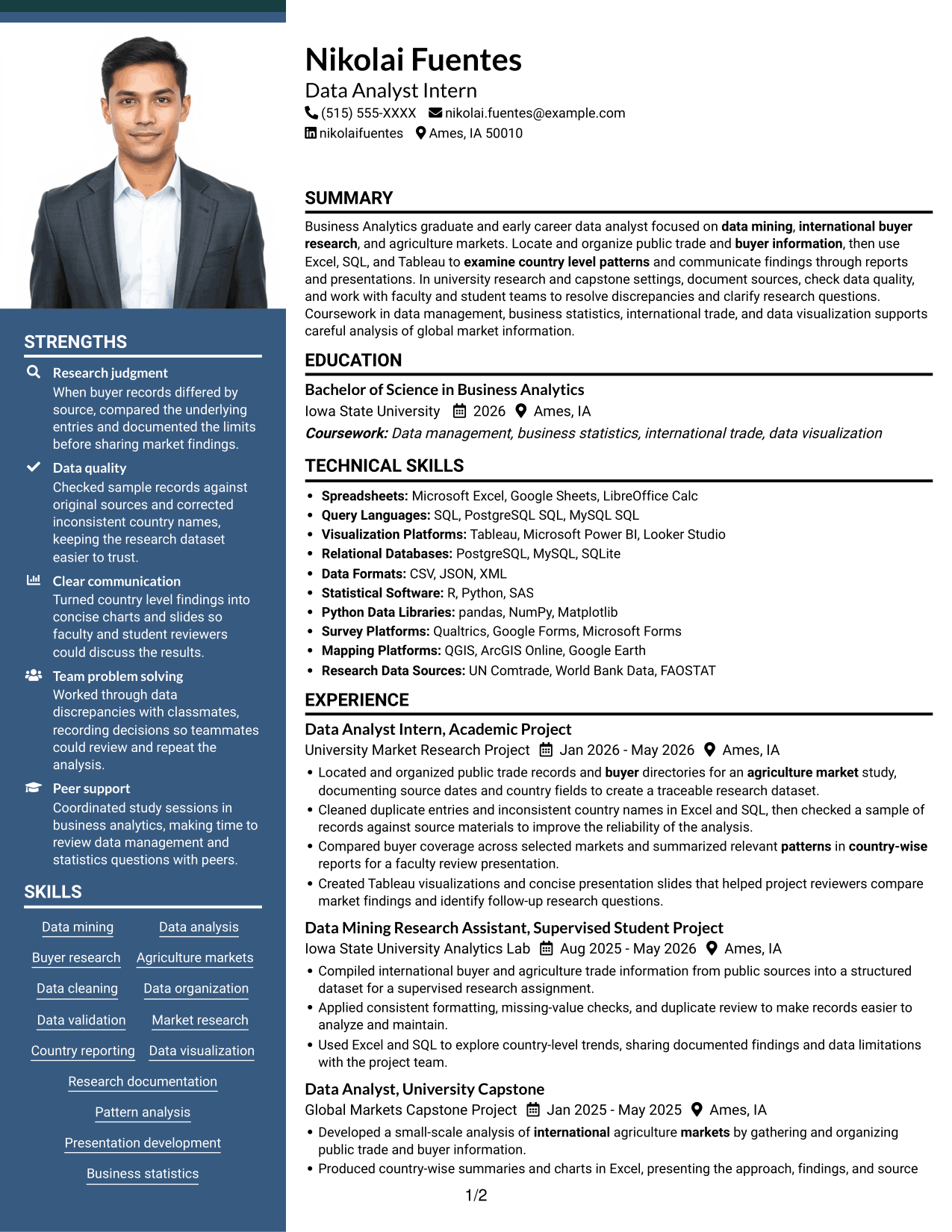 Resume example — page 1