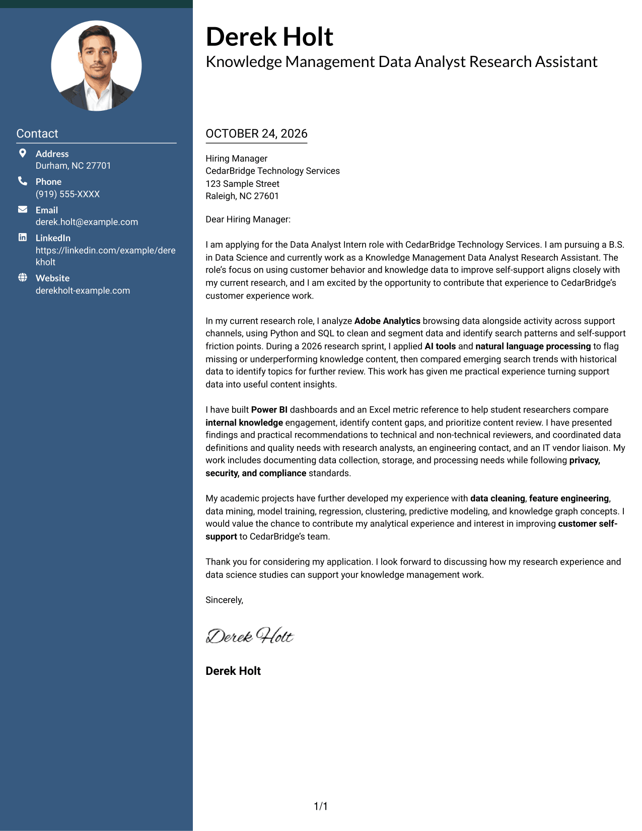 Cover letter example — page 1