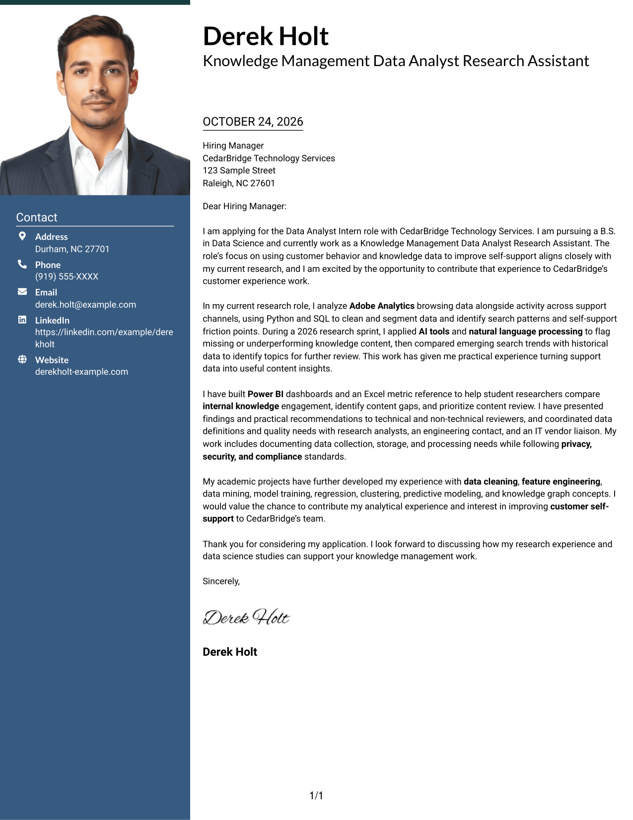 Cover letter example — page 1
