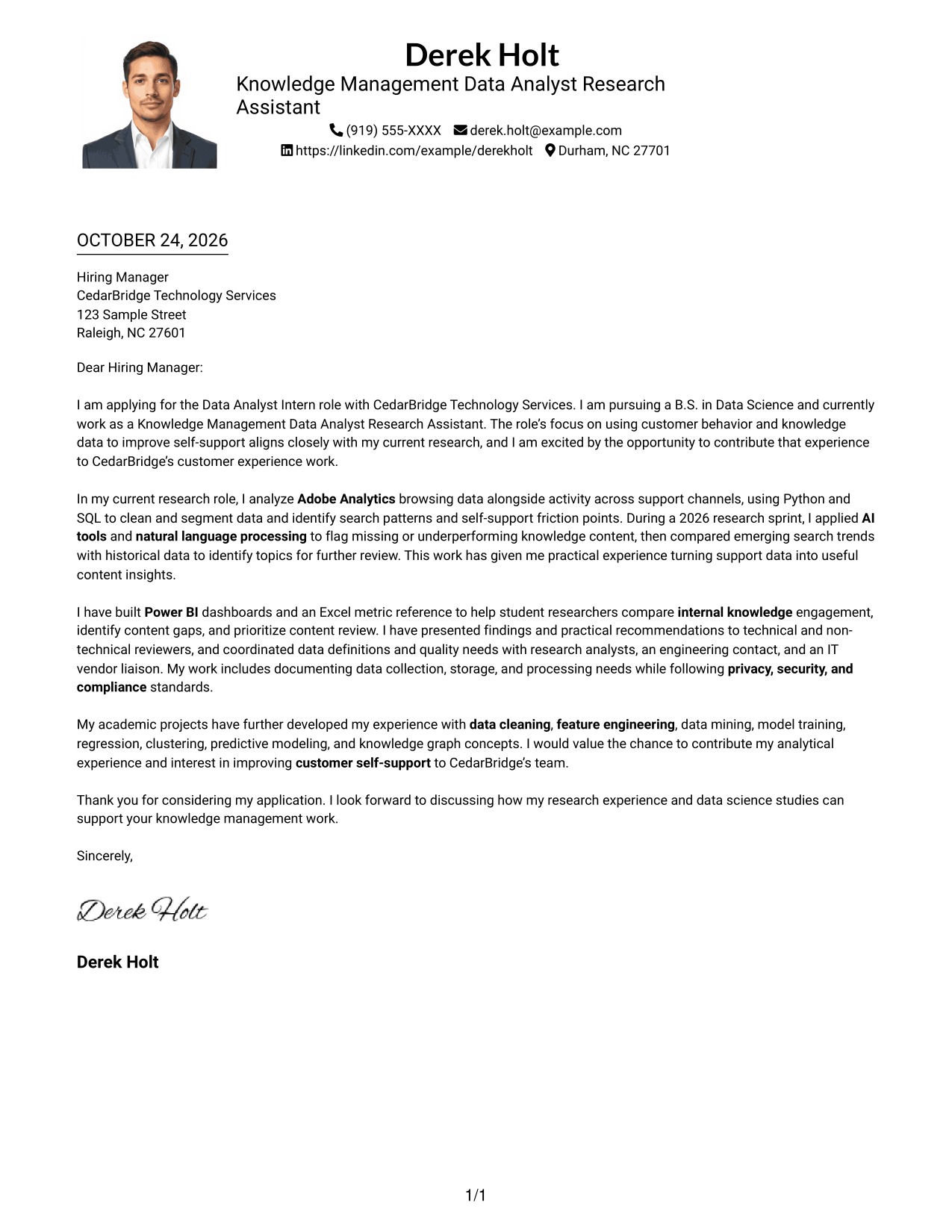 Cover letter example — page 1