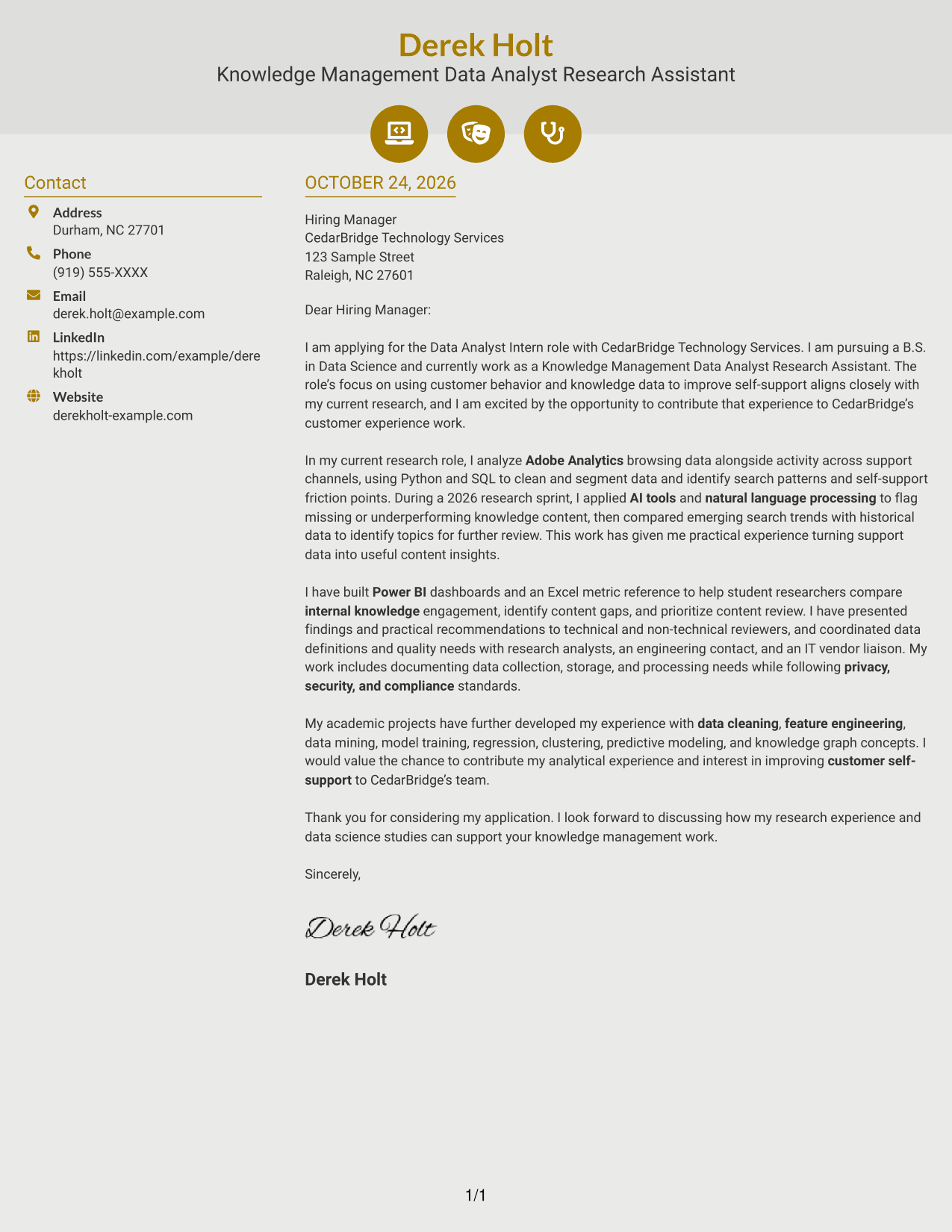 Cover letter example — page 1