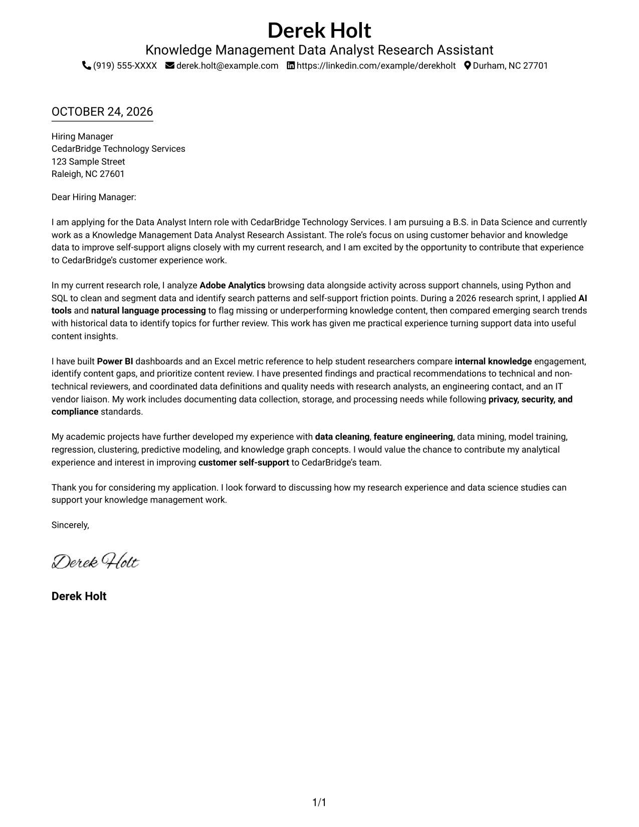 Cover letter example — page 1