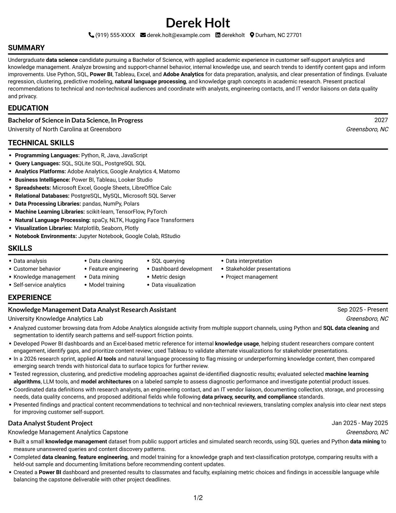 Resume example — page 1