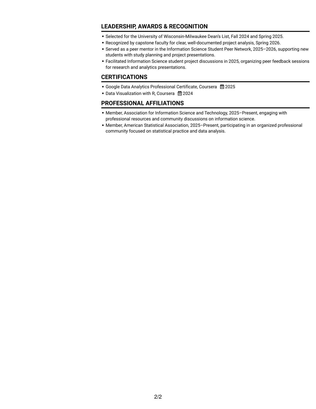 Resume example — page 2