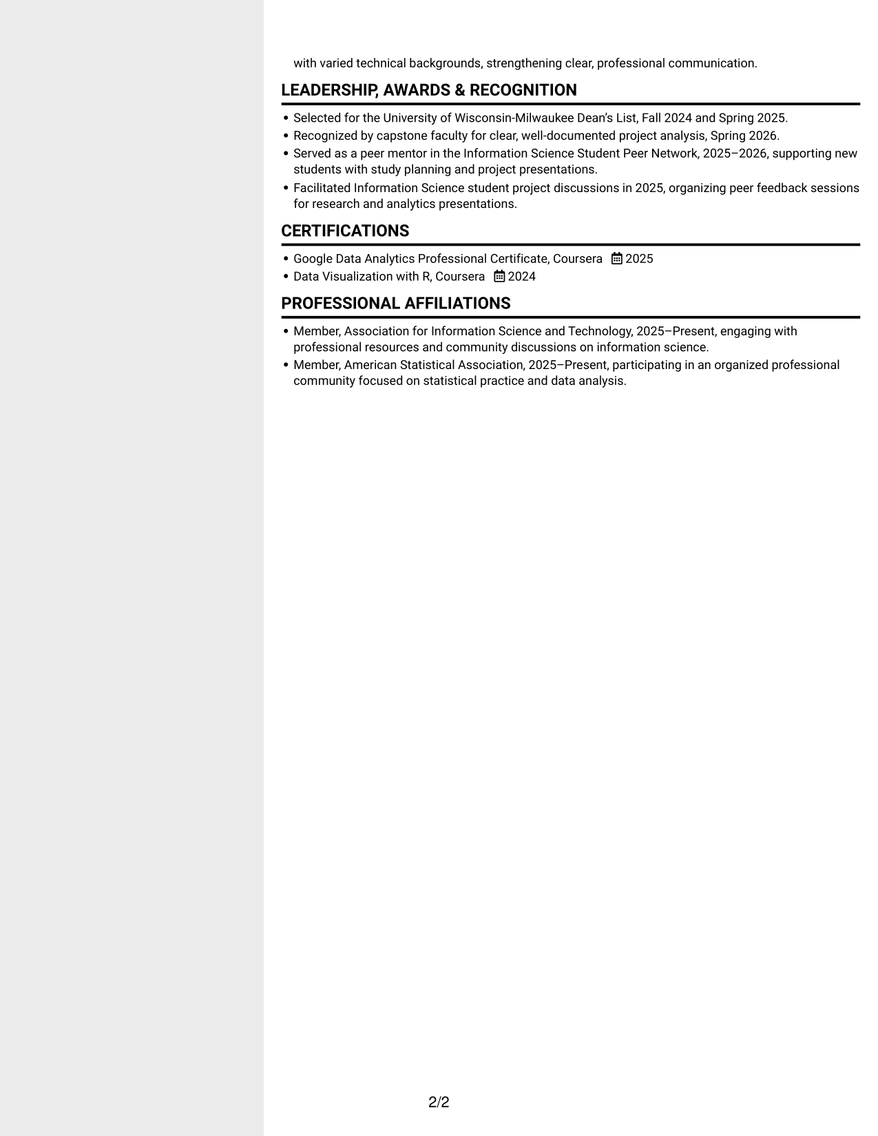 Resume example — page 2