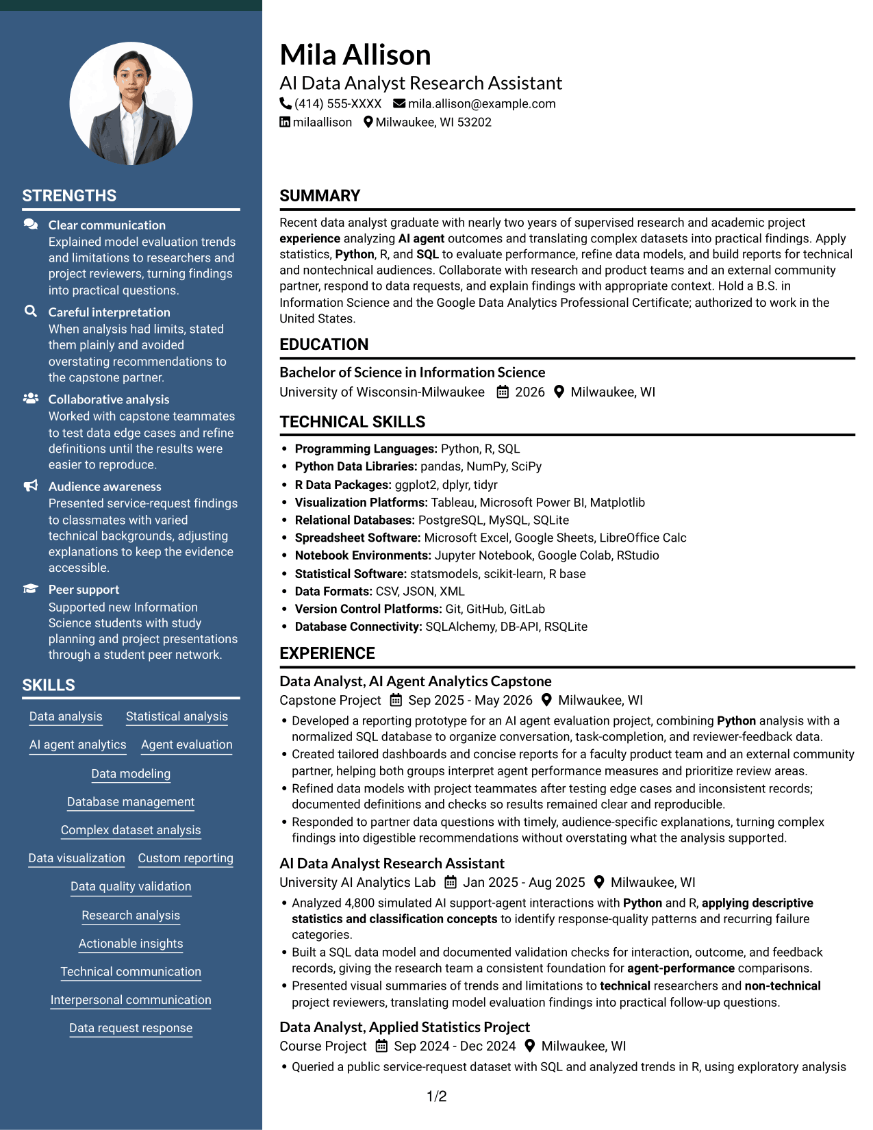 Resume example — page 1