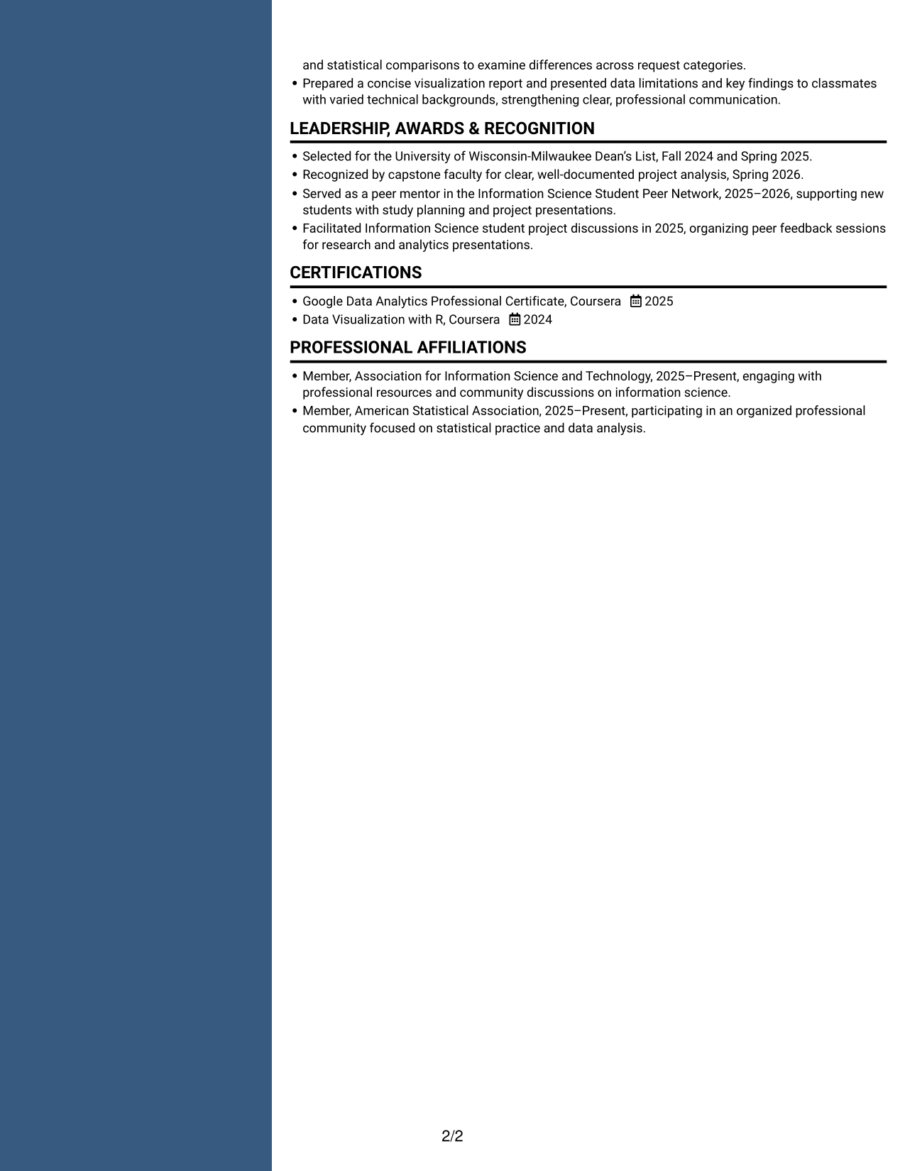 Resume example — page 2