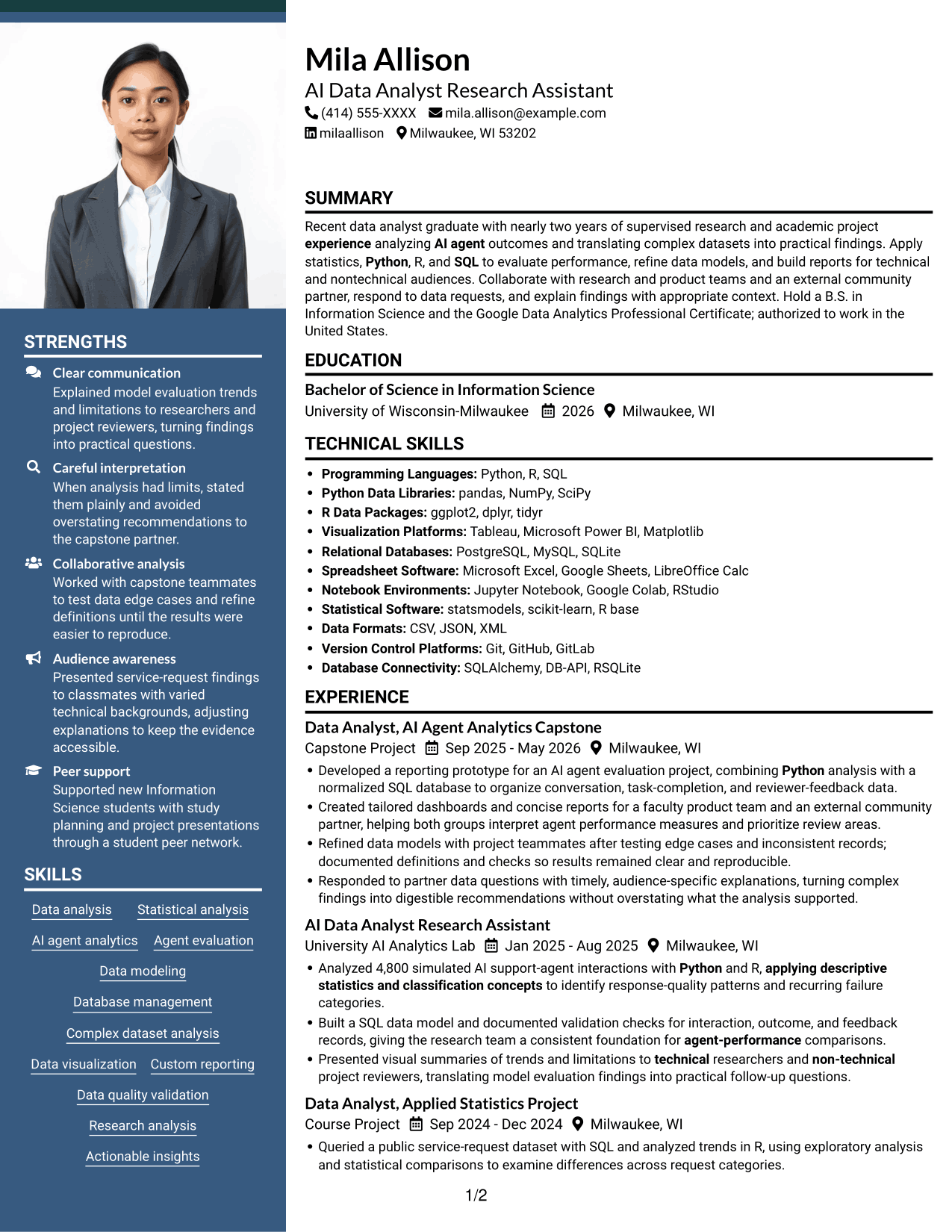 Resume example — page 1