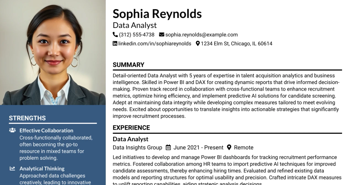 33 Data Analyst (PowerBI And DAX) Resume Templates with Example 2026 (ATS-Optimized)