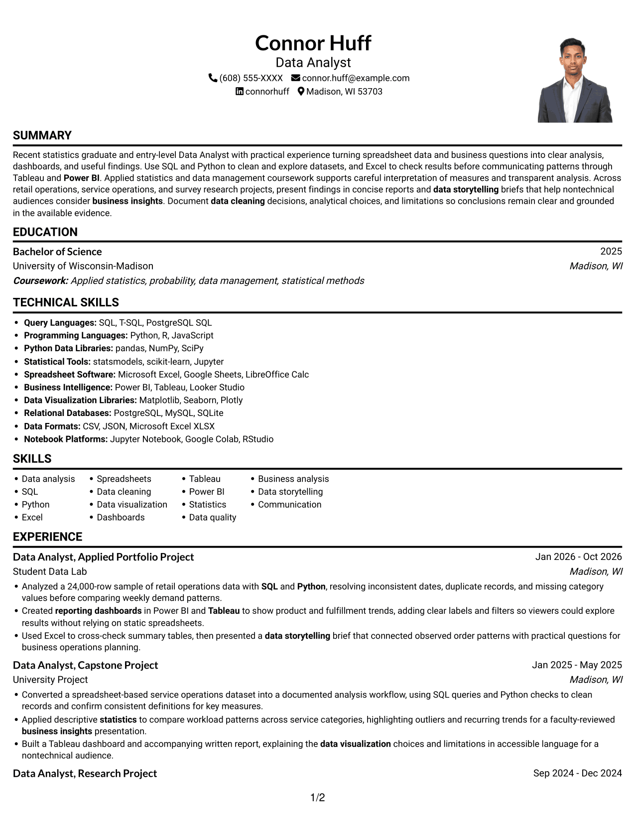 Resume example — page 1