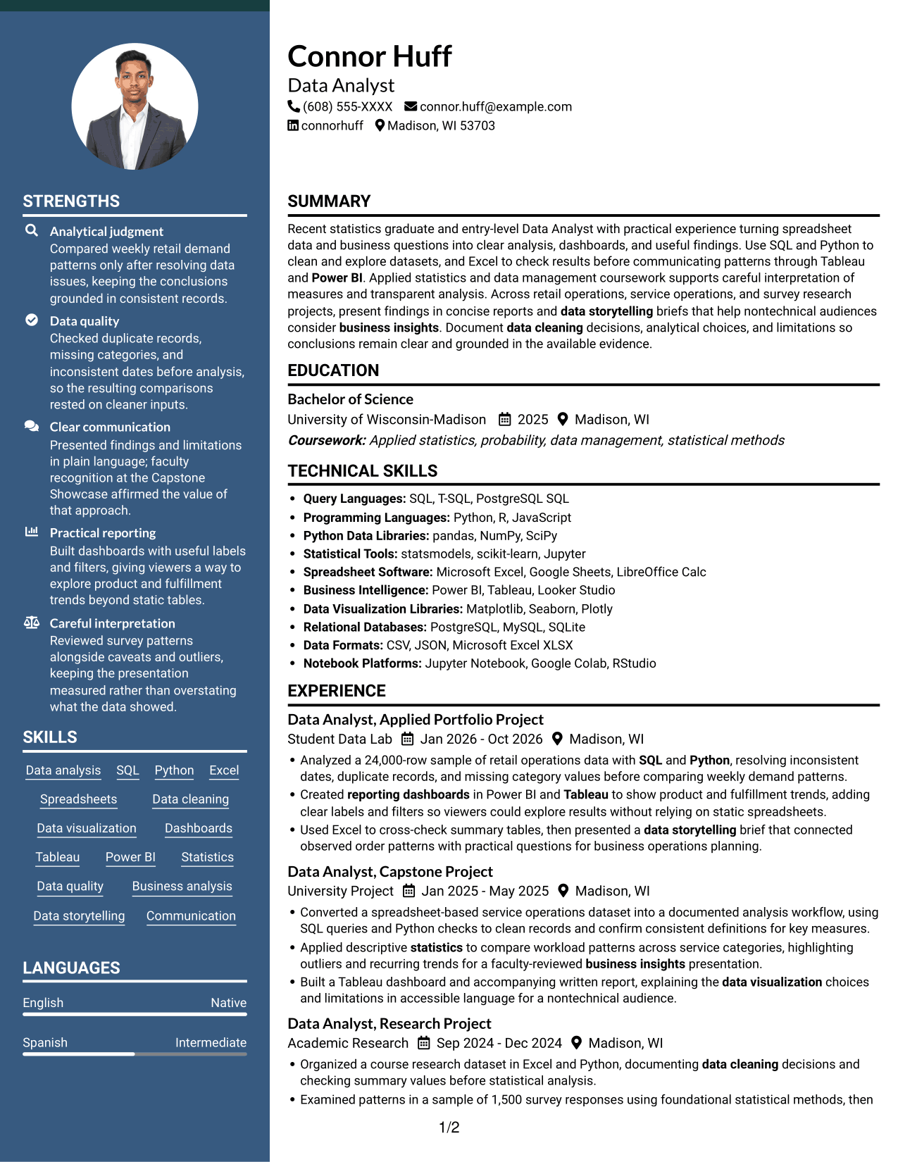 Resume example — page 1