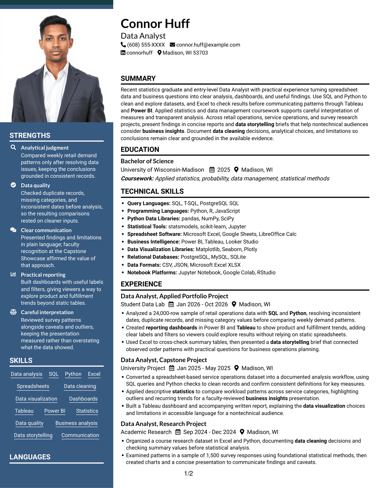 Resume example — page 1