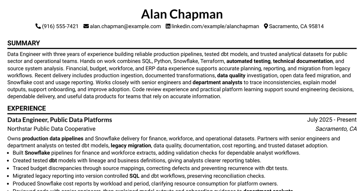 7 Data Engineer - Data Enablement Resume Templates with Example