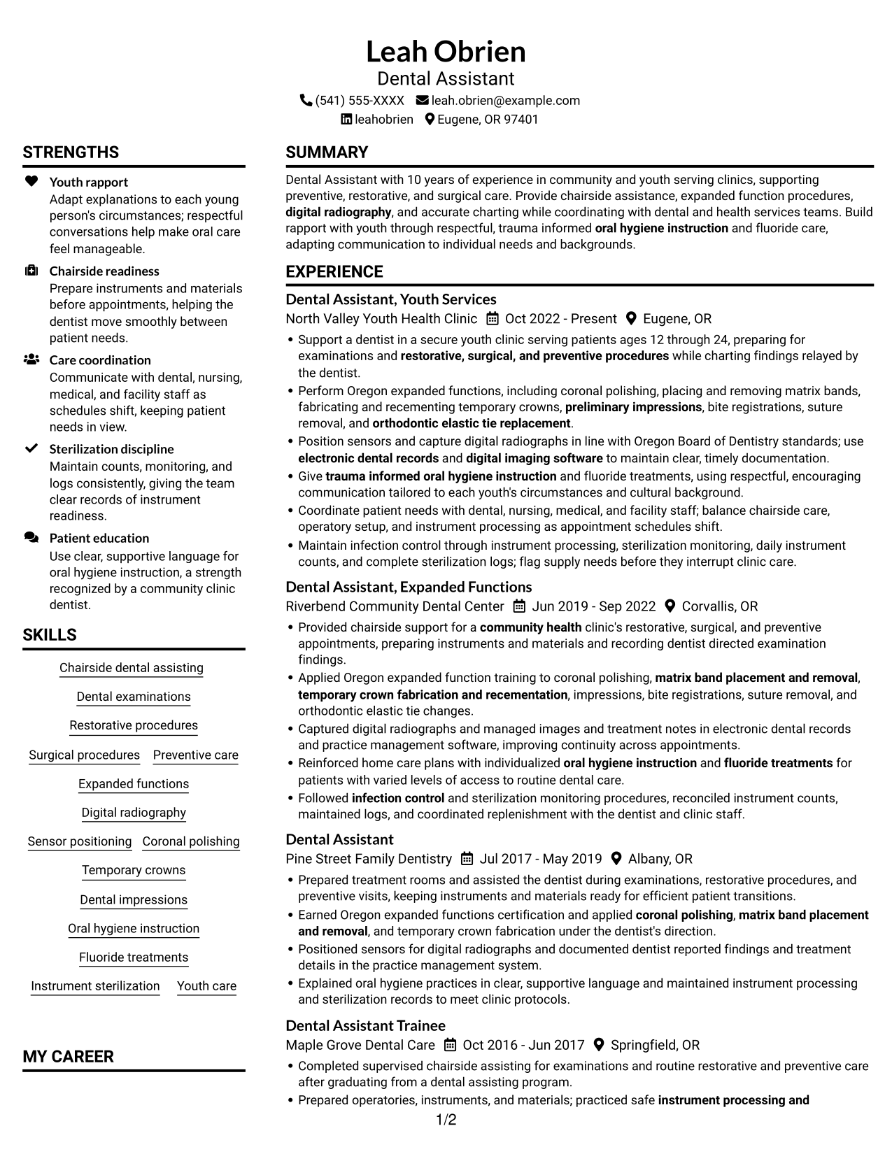 Resume example — page 1