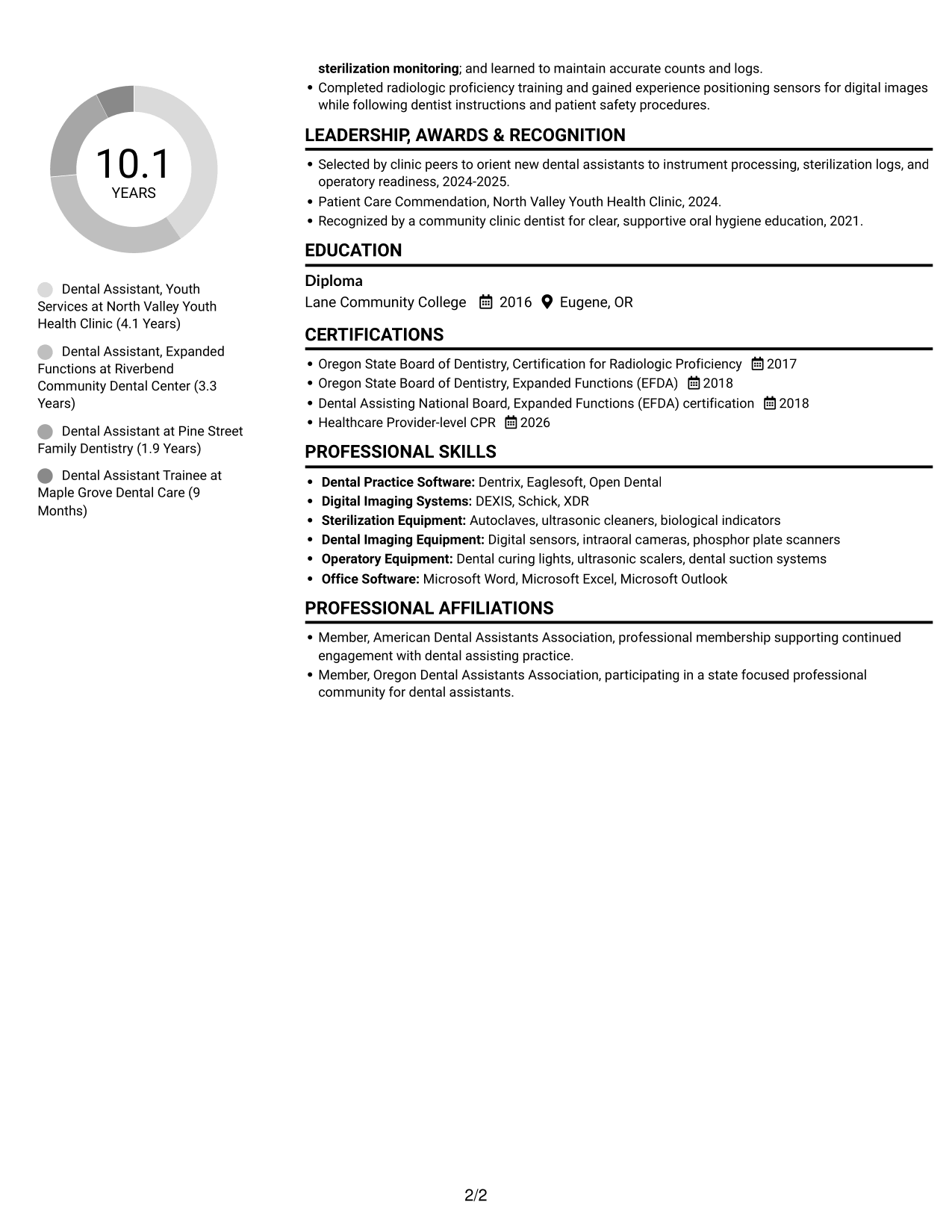 Resume example — page 2