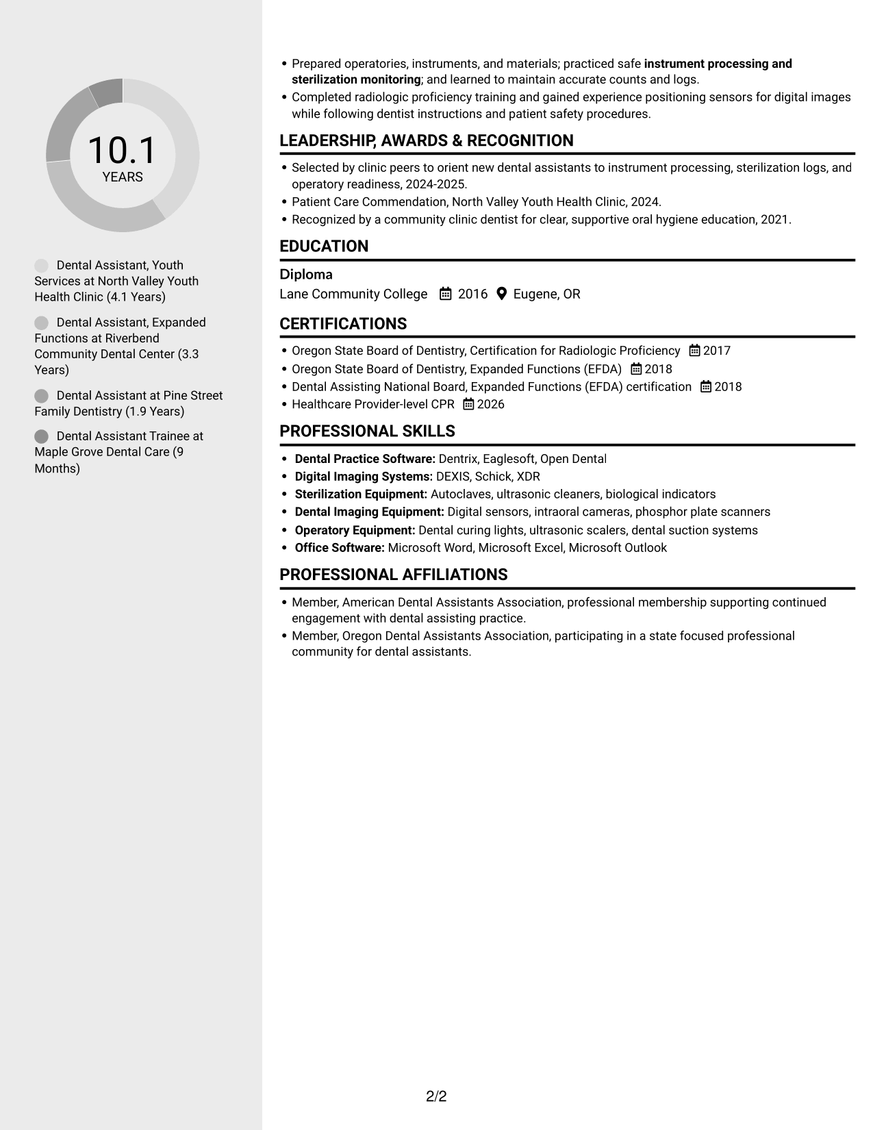 Resume example — page 2