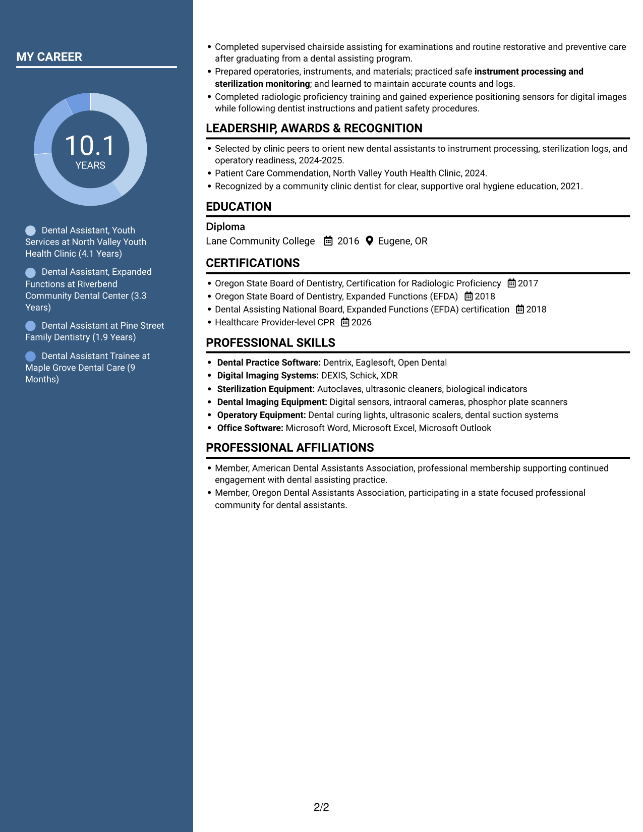 Resume example — page 2