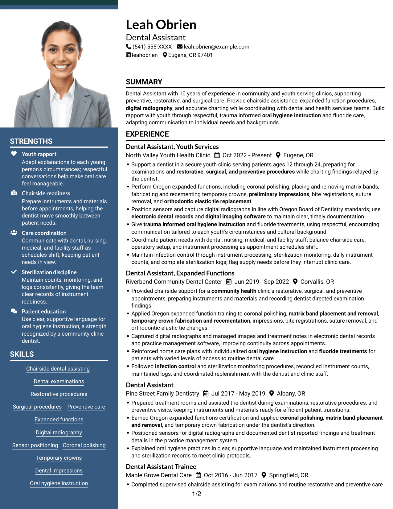 Resume example — page 1