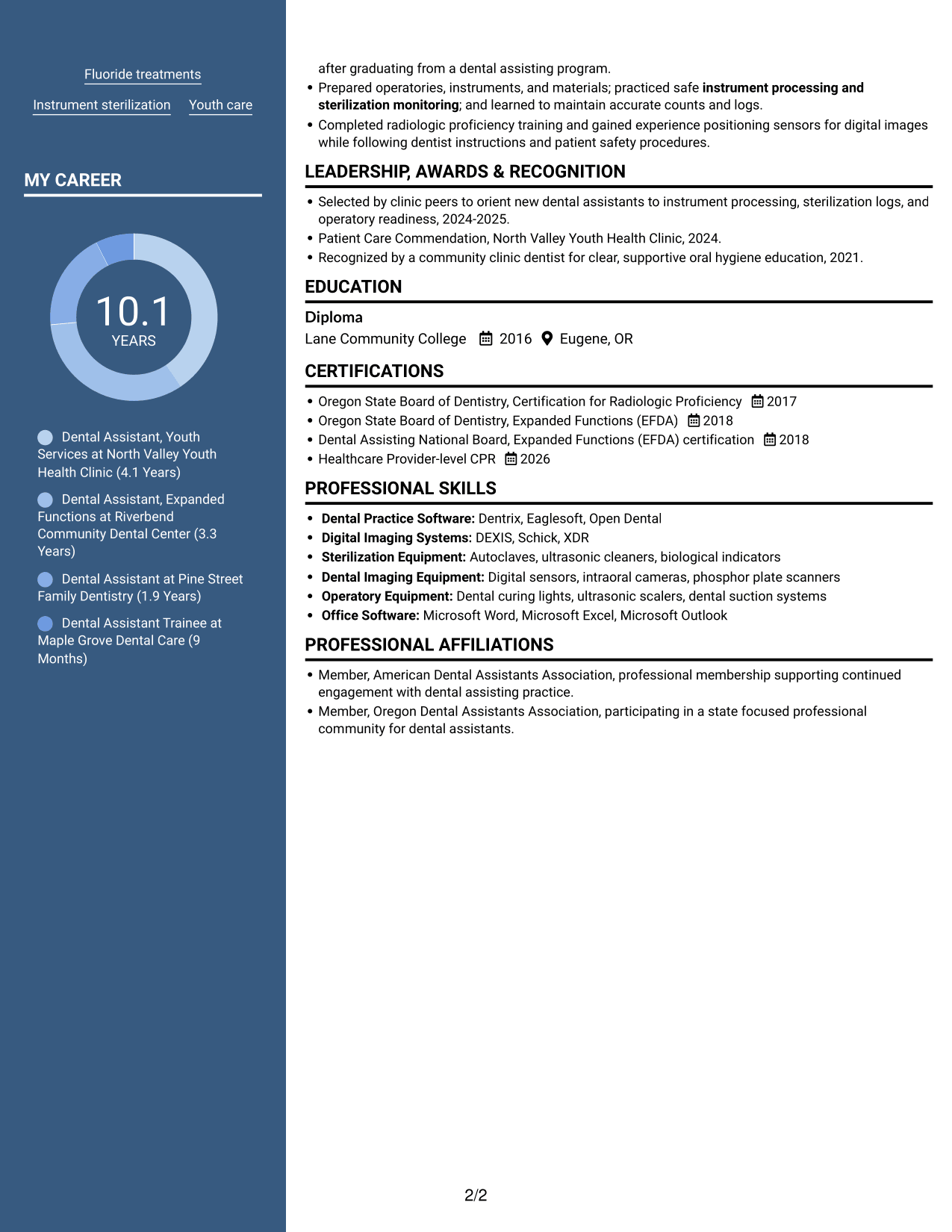 Resume example — page 2