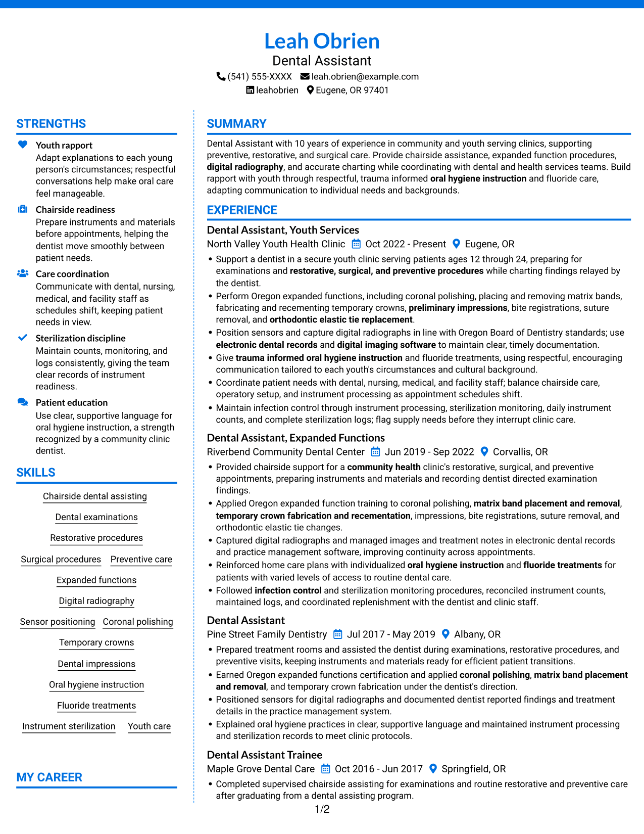 Resume example — page 1