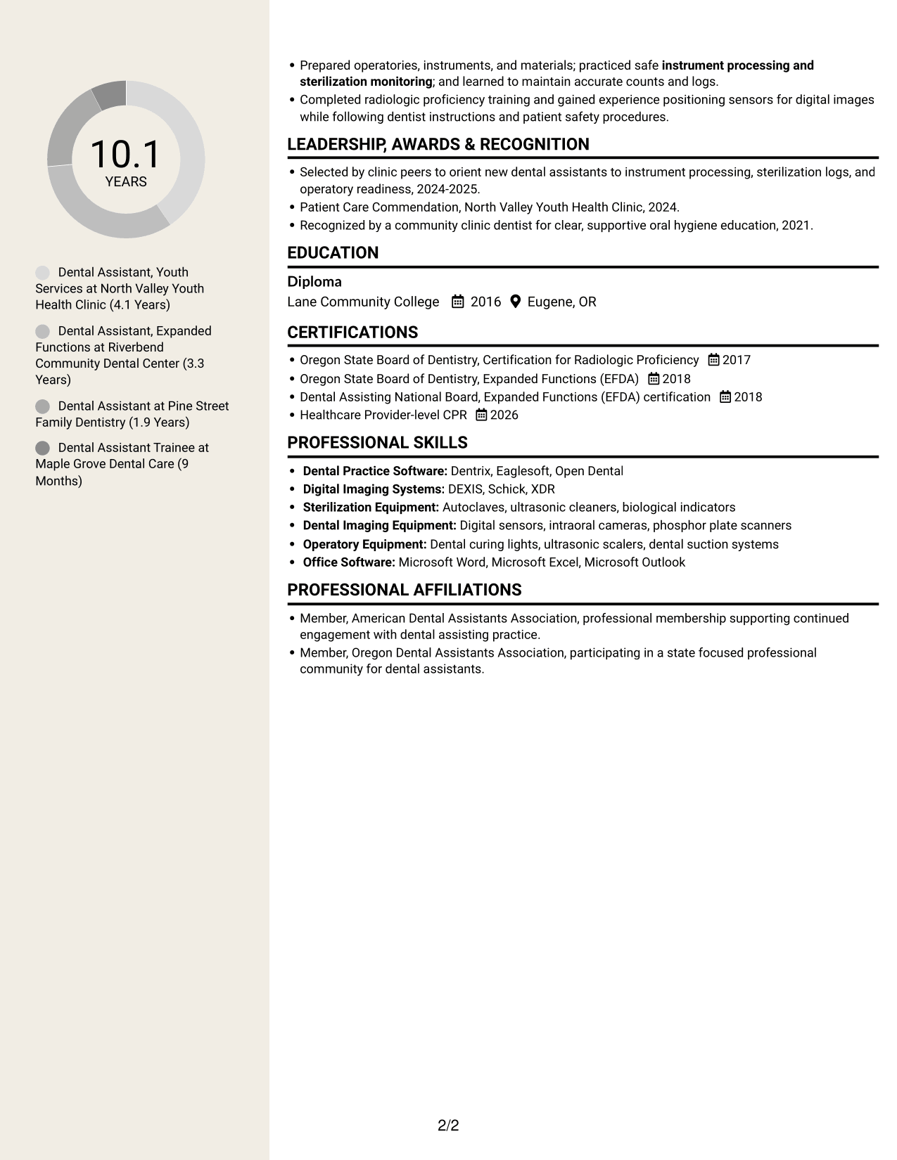 Resume example — page 2