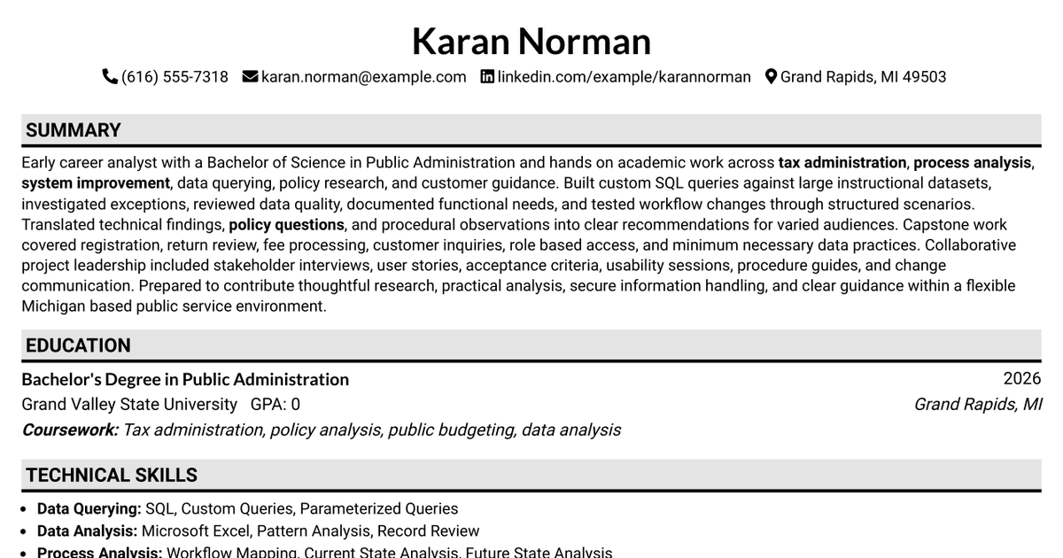 7 Departmental Analyst Resume Templates with Example