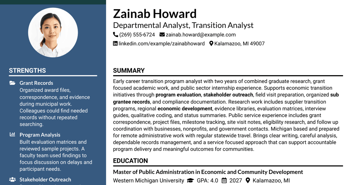7 Departmental Analyst - Transition Analyst Resume Templates with Example
