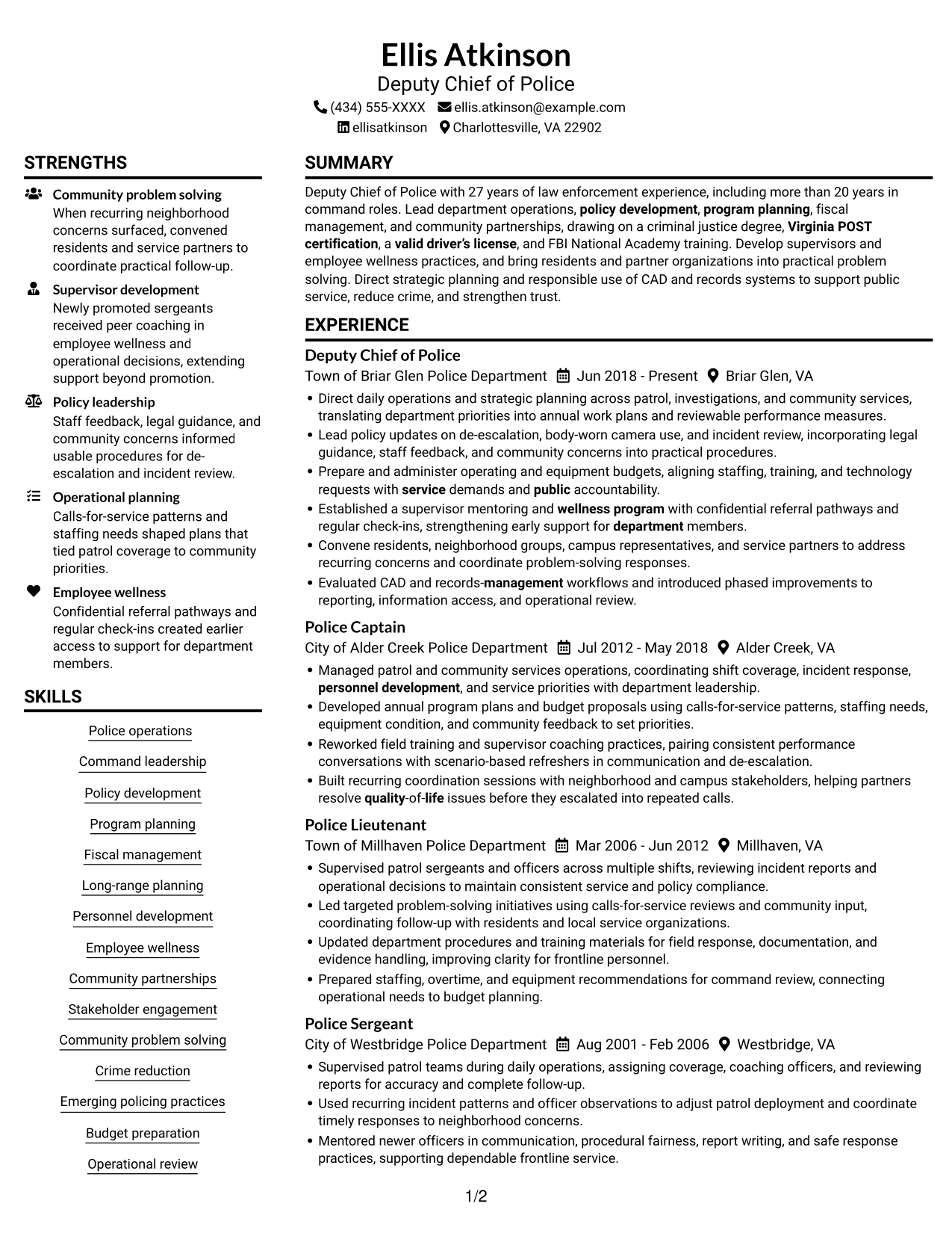 Resume example — page 1