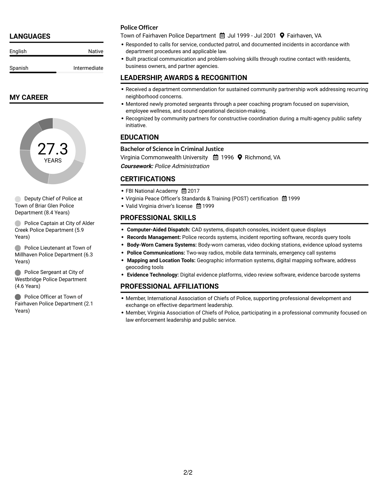 Resume example — page 2