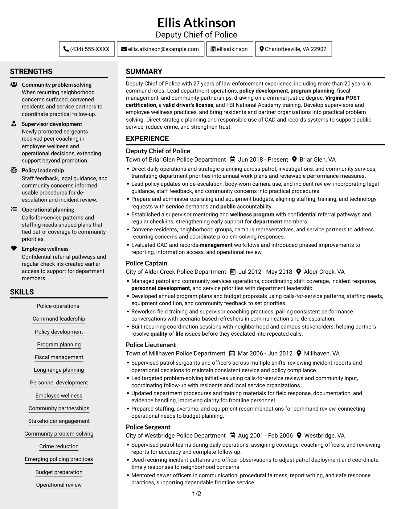 Resume example — page 1