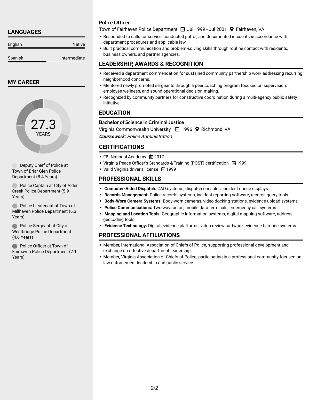Resume example — page 2