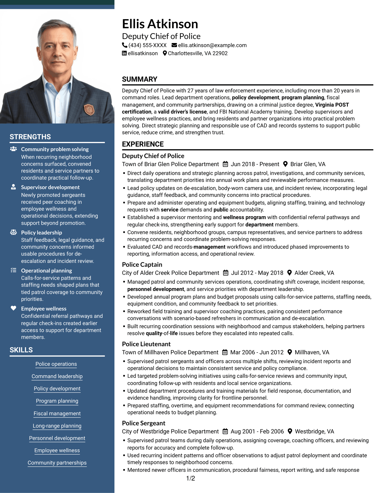 Resume example — page 1