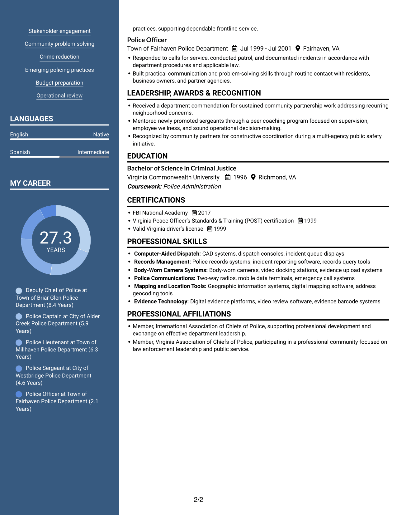 Resume example — page 2