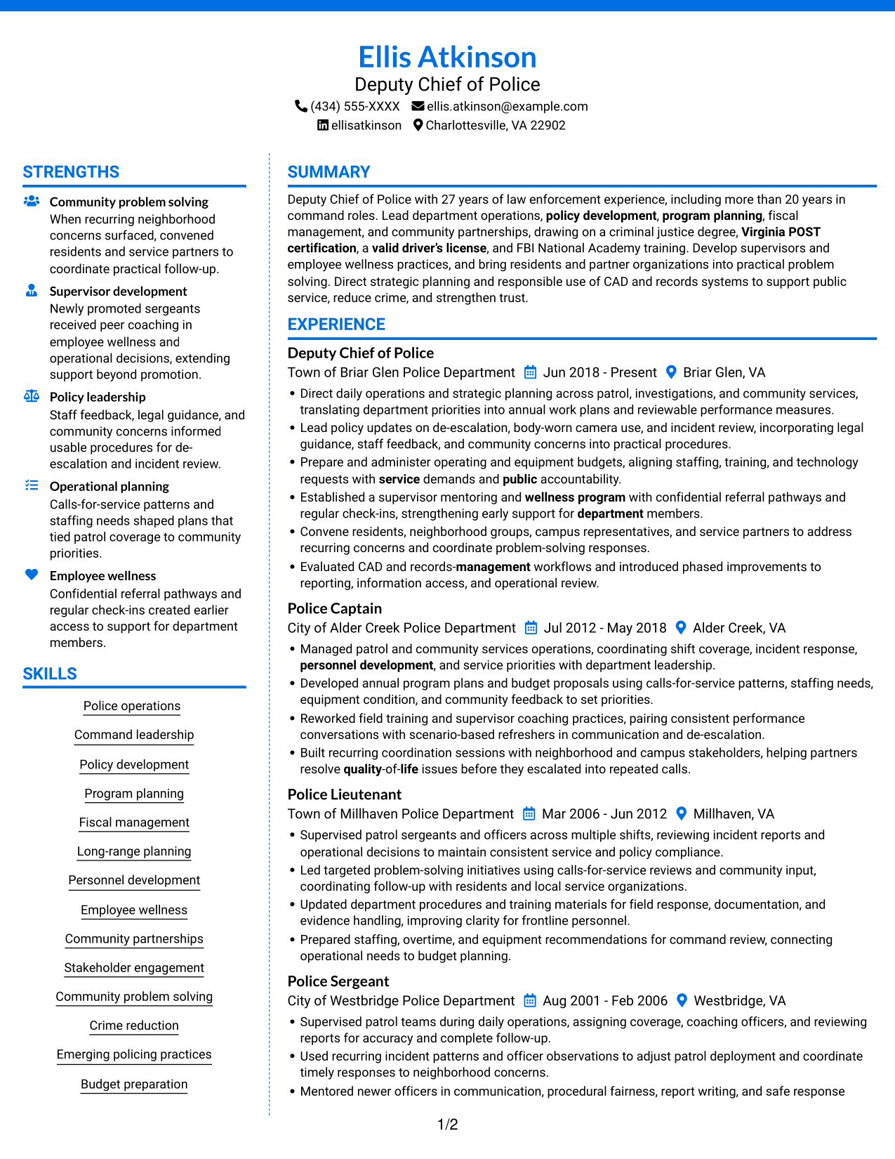 Resume example — page 1