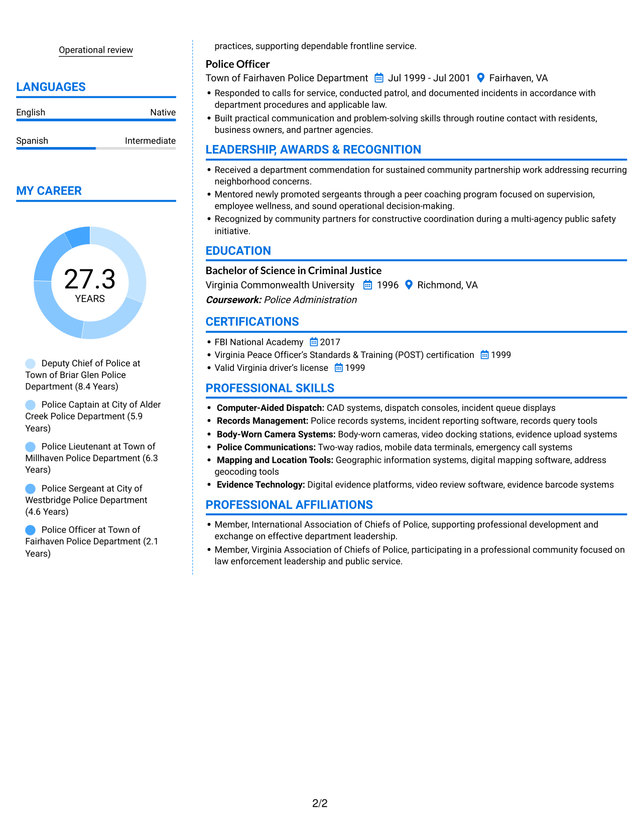 Resume example — page 2