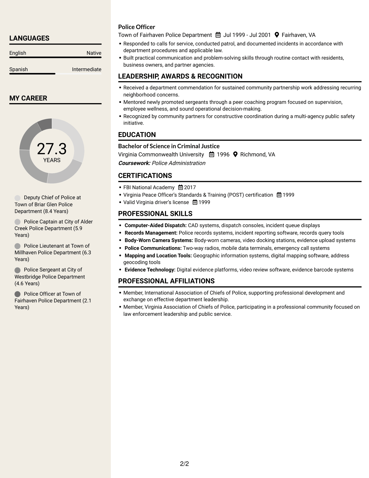 Resume example — page 2