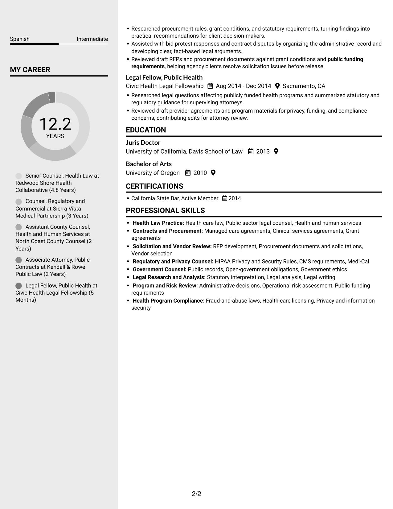 Resume example — page 2