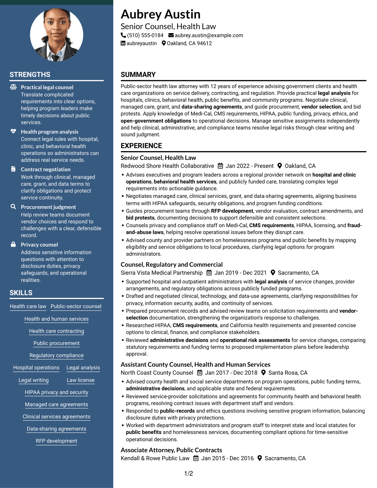 Resume example — page 1