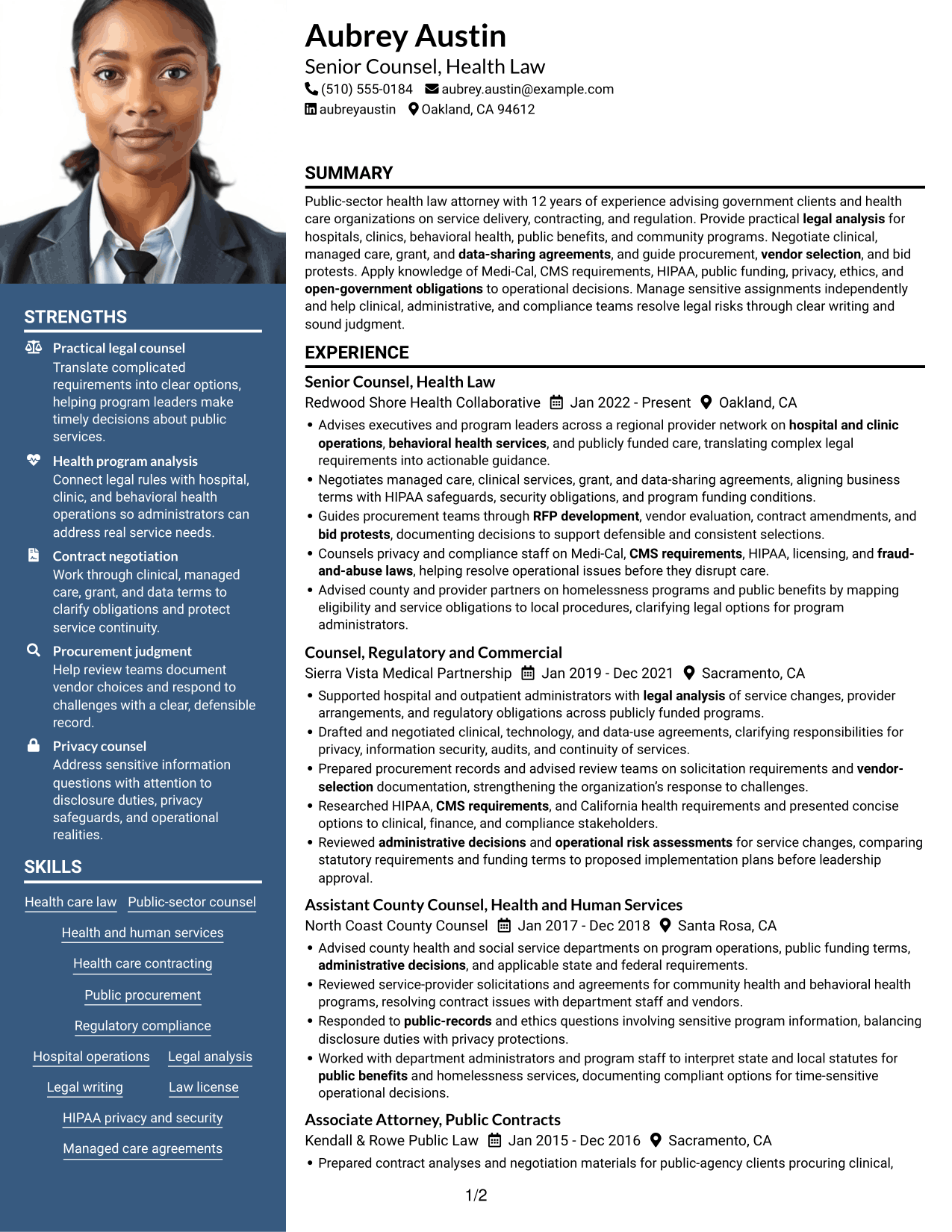 Resume example — page 1