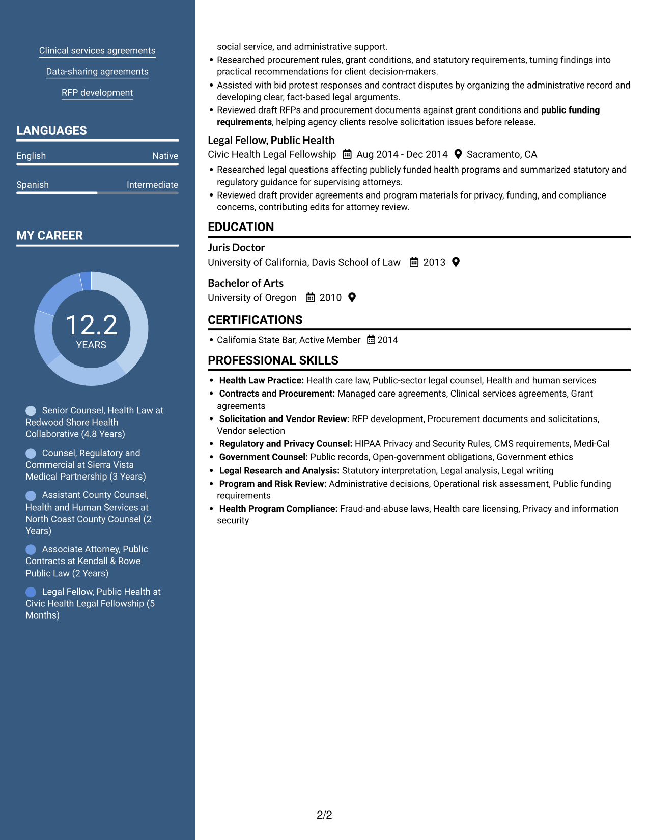 Resume example — page 2
